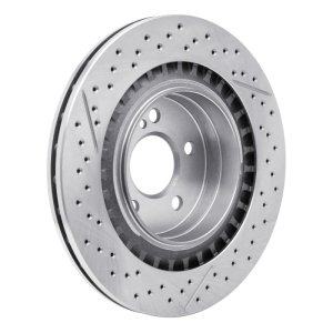 Mercedes-Benz C63 AMG Brake Rotor (1) - Rear - R1 Concepts - Drilled and Slotted - `08-`15